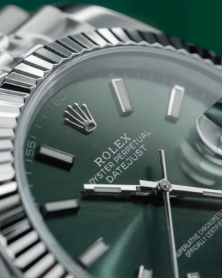 Replica Rolex Datejust Mint Green Dial fluted Bezel Jubilee Bracelet