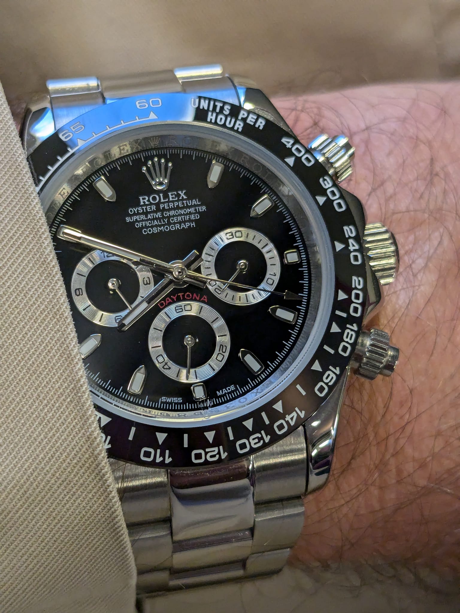 Superclone Rolex Daytona "Reverse Panda" Black Dial 116500LN photo review