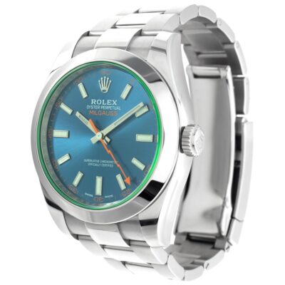 Superclone Rolex Milgauss Blue Dial 116400GV Perspective View