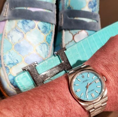 Click to view full screen Rolex Oyster Perpetual Tiffany Blue Dial 124300 41 mm photo review