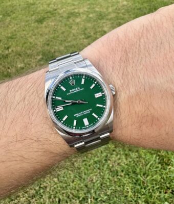 Click to view full screen Rolex Oyster Perpetual Green Dial 124300 41 mm photo review