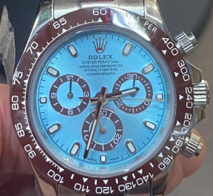 Click to view full screen Superclone Rolex Daytona Ice blue Dial 116506 "Platona" photo review