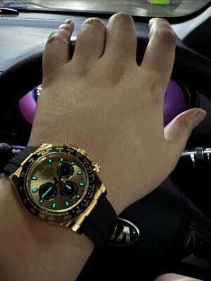 Click to view full screen Superclone Rolex Daytona Golden Dial 126518LN "Pikachu" photo review