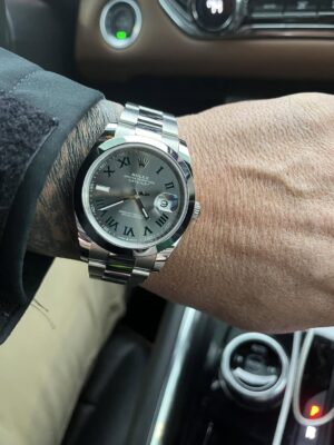 Click to view full screen Superclone Rolex Datejust Rhodium Dial 126300 "Wimbledon" Oyster 41 mm photo review