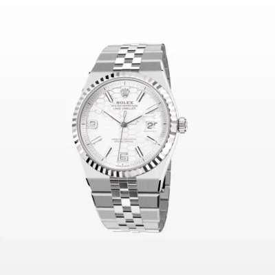 Replica Rolex Land-Dweller 36 mm Oystersteel and white gold Perspective View