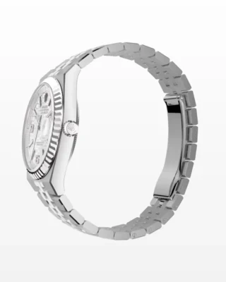 Replica Rolex Land-Dweller 36 mm Oystersteel and white gold Angle Detail