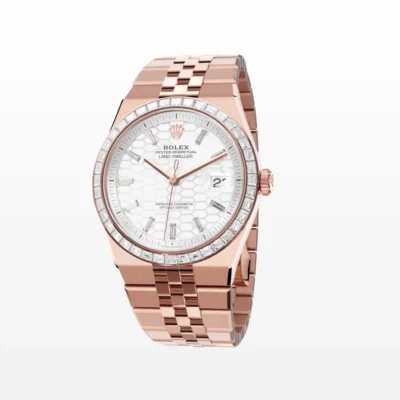 Replica Rolex Land-Dweller 40 mm Everose gold and diamonds Perspective View