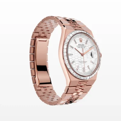 Replica Rolex Land-Dweller 40 mm Everose gold and diamonds Style Perspective