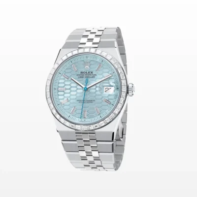 Replica Rolex Land-Dweller 40 mm platinum and diamonds Perspective View