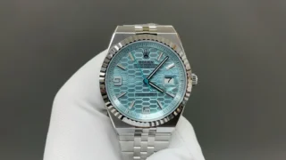 Replica Rolex Land-Dweller 40 mm platinum Perspective View