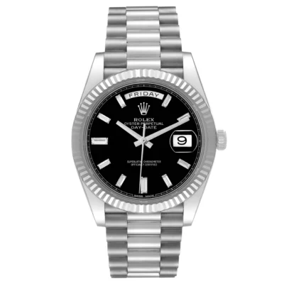 Superclone Rolex Day-Date Black Baguette Dial 228239