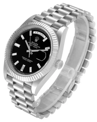 Superclone Rolex Day-Date Black Baguette Dial 228239 Design Element