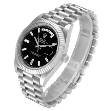 Superclone Rolex Day-Date 40mm Black Baguette Dial 228239 - Image 5