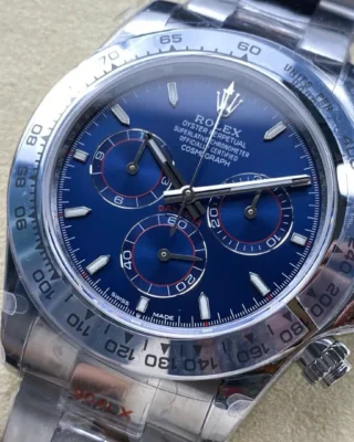 Superclone Rolex Daytona 126509 Bright Blue Dial Close-Up Focus