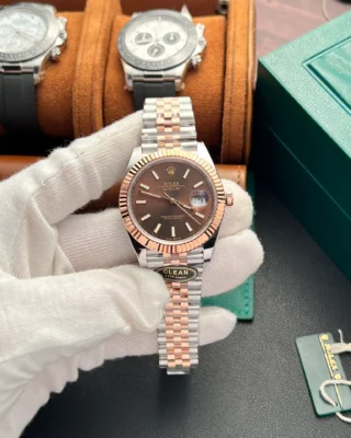 Superclone Rolex Datejust Chocolate Dial 126331 Jubilee Style Perspective