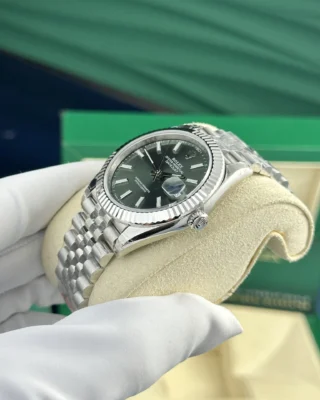 Superclone Rolex Datejust Green Dial 126334 Jubilee Profile Shot