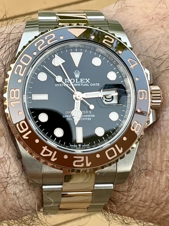 Click to view full screen Rolex GMT-Master 40mm Black Dial 126711CHNR Root Beer photo review
