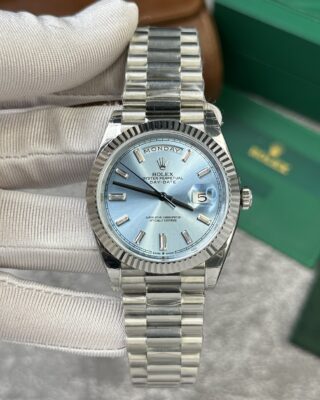Alternative view of Superclone Rolex Day-Date Ice Blue Diamond Dial 228236-0006 40 mm
