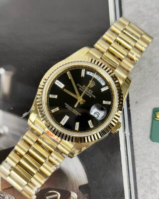Alternative view of Superclone Rolex Day-Date Bright Black Diamond Dial 228238-0004 40 mm