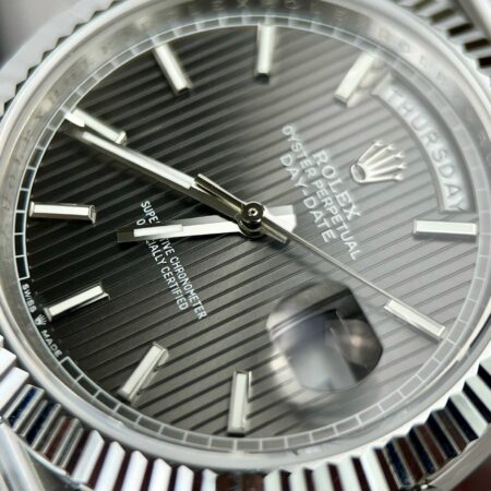 Superclone Rolex Day-Date Grey Stick Tapestry Dial 228239-0002 40 mm - Image 4