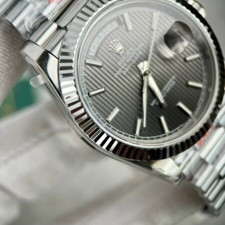 Superclone Rolex Day-Date Grey Stick Tapestry Dial 228239-0002 40 mm - Image 5