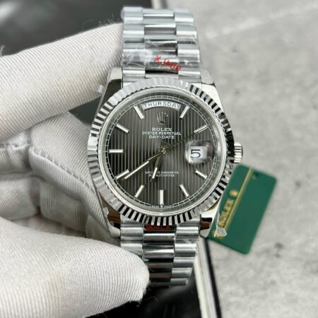 Superclone Rolex Day-Date Grey Stick Tapestry Dial 228239-0002 40 mm - Image 2
