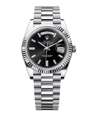 Superclone Rolex Day-Date Bright Black Diamond Dial 228236-0004 40 mm