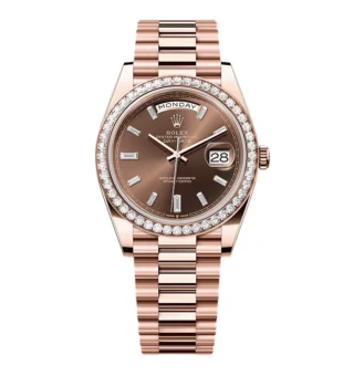 Superclone Rolex Day-Date Chocolate Diamond Dial 228345rbr-0006 40 mm