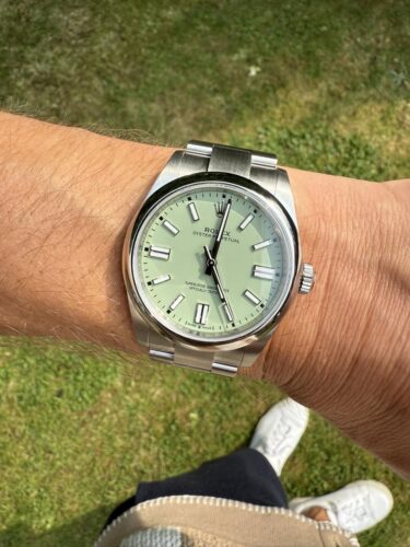 Click to view full screen Superclone Rolex Oyster Perpetual 277200 Pistachio Dial photo review