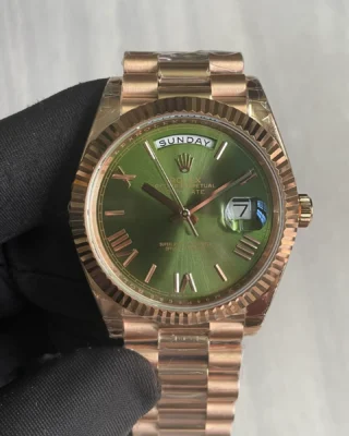 Alternative view of Superclone Rolex Day-Date Olive Dial 128235 36 mm