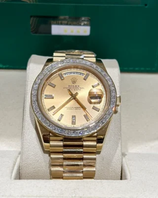 Replica Rolex Champagne Dial Diamond Bezel Gold presidential Bracelet