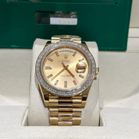 Replica Rolex Champagne Dial Diamond Bezel Gold presidential Bracelet