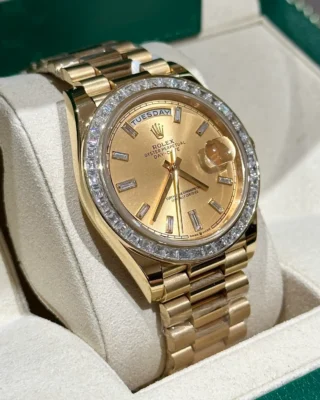 Replica Rolex Champagne Dial Diamond Bezel Gold presidential Bracelet