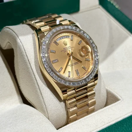 Replica Rolex Champagne Dial Diamond Bezel Gold presidential Bracelet