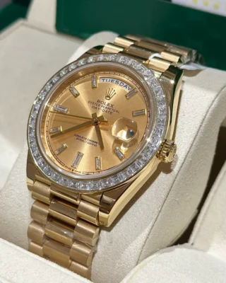 Replica Rolex Champagne Dial Diamond Bezel Gold presidential Bracelet