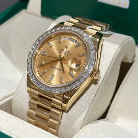 Replica Rolex Champagne Dial Diamond Bezel Gold presidential Bracelet