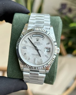 Replica Rolex Day-Date Meteorite Dial Fluted Bezel Presidential Bracelet