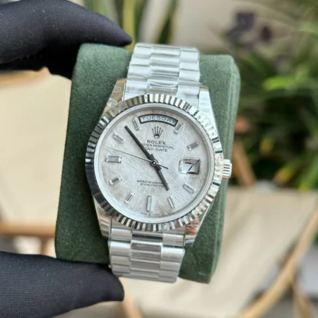 Replica Rolex Day-Date Meteorite Dial Fluted Bezel Presidential Bracelet