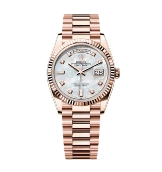 Superclone Rolex Day-Date White Mother-of-Pearl Diamond Dial 128235-0029 36 mm