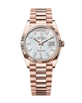 Superclone Rolex Day-Date White Mother-of-Pearl Diamond Dial 128235-0078 36 mm