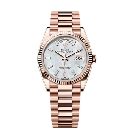 Superclone Rolex Day-Date White Mother-of-Pearl Diamond Dial 128235-0078 36 mm