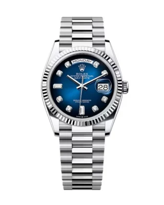 Superclone Rolex Day-Date Blue Ombré Diamond Dial 128236-0005 36 mm