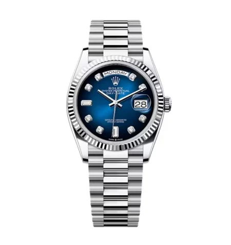 Superclone Rolex Day-Date Blue Ombré Diamond Dial 128236-0005 36 mm
