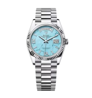 Superclone Rolex Day-Date Turquoise Diamond Dial 128236-0011 36 mm