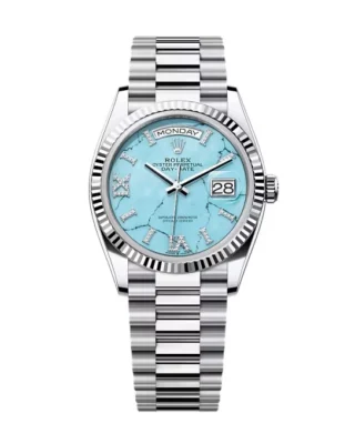 Superclone Rolex Day-Date Turquoise Diamond Dial 128236-0011 36 mm