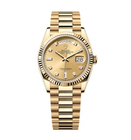 Superclone Rolex Day-Date Champagne Diamond Dial 128238-0008 36 mm