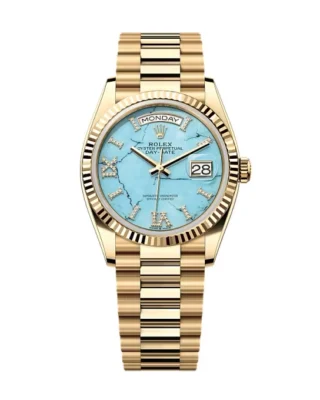 Superclone Rolex Day-Date Turquoise Diamond Dial 128238-0071 36 mm