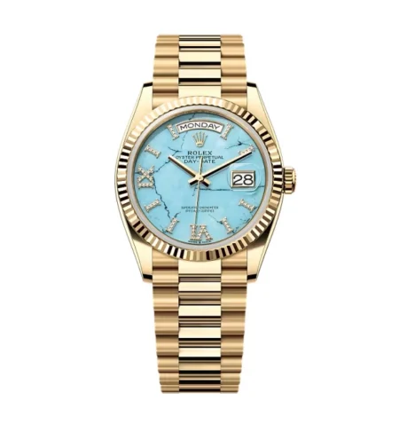Superclone Rolex Day-Date Turquoise Diamond Dial 128238-0071 36 mm