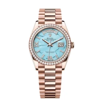 Superclone Rolex Day-Date Turquoise Diamond Dial 128345rbr-0064 36 mm