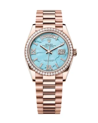 Superclone Rolex Day-Date Turquoise Diamond Dial 128345rbr-0064 36 mm